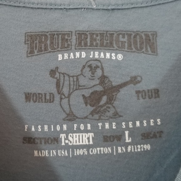 TRUE RELIGION Mens T-Shirt Graphic Tee Blue New - Picture 6 of 8